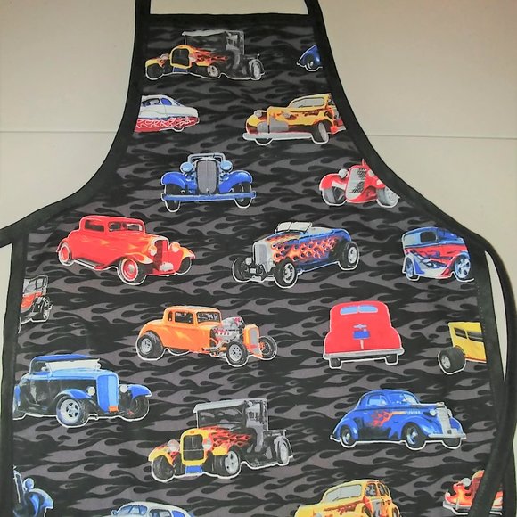 Kids Roadsters Print New Home Sewn Apron - Picture 1 of 1